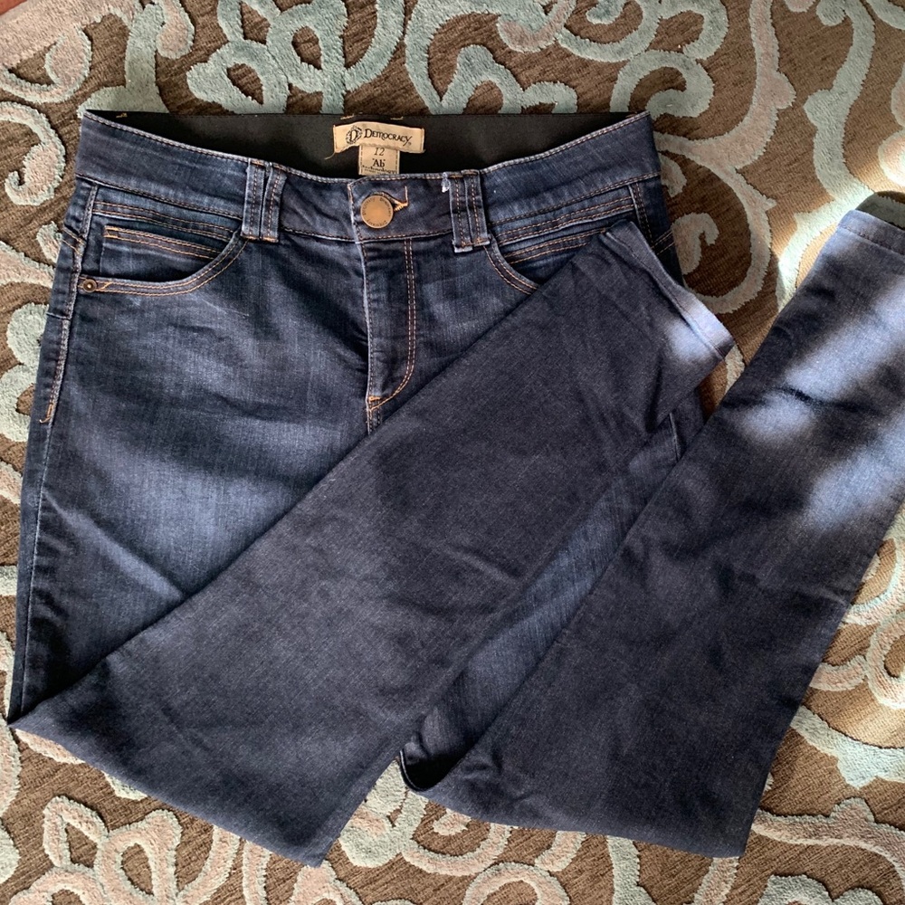 Democracy 12 “Ab” skinny jeans dark wash.